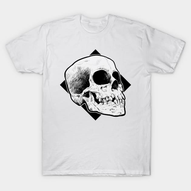 Skull line drawing T-Shirt by RogerPrice00x